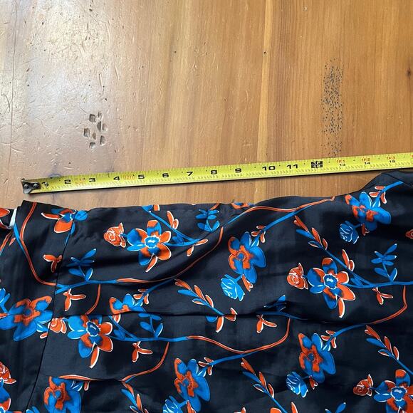 THAKOON COLLECTIVE Black Daisy Floral High Waisted Belted Pants Pockets Size 14 - Picture 7 of 8